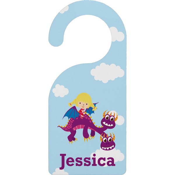 Custom Girl Flying on a Dragon Door Hanger (Personalized)