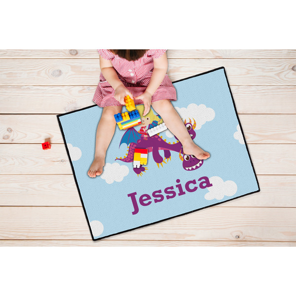 Girl Flying on a Dragon Door Mats - LIFESTYLE kid
