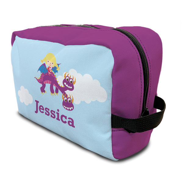 Custom Girl Flying on a Dragon Toiletry Bag / Dopp Kit (Personalized)