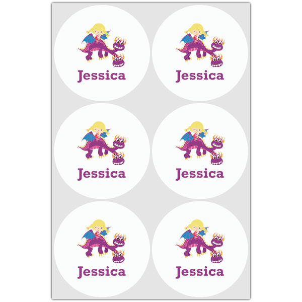 Girl Flying on a Dragon Drink Topper - Large - Set of 6