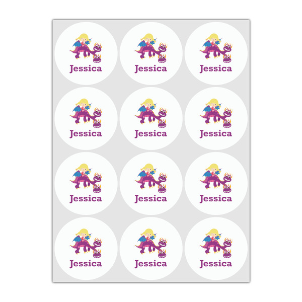 Girl Flying on a Dragon Drink Topper - Small - Set of 12