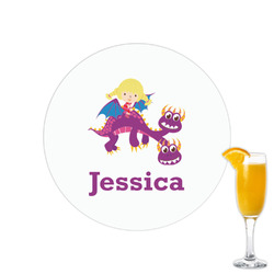 Girl Flying on a Dragon Printed Drink Topper - 2.15" (Personalized)