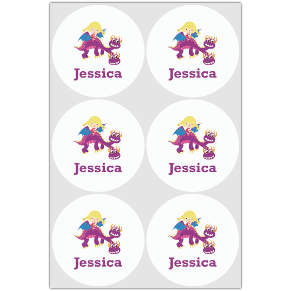 Girl Flying on a Dragon Drink Topper - XLarge - Set of 6