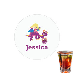 Girl Flying on a Dragon Printed Drink Topper - 1.5" (Personalized)
