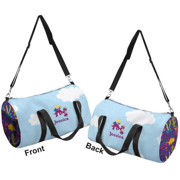 Girl Flying on a Dragon Duffle bag large front and back sides