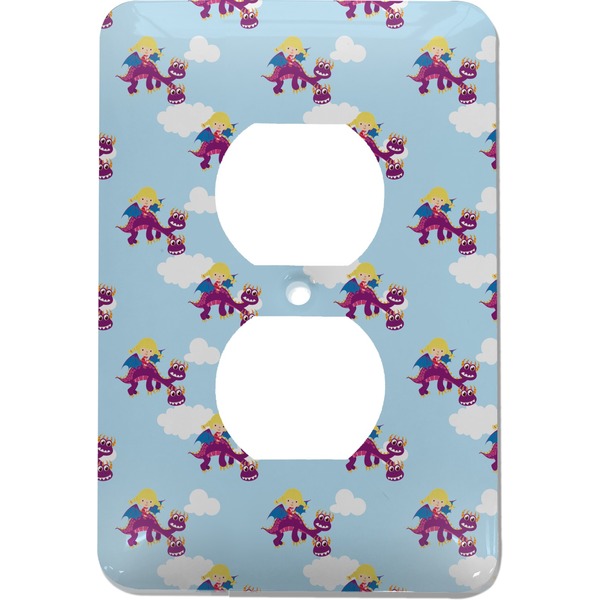 Custom Girl Flying on a Dragon Electric Outlet Plate