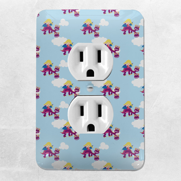 Girl Flying on a Dragon Electric Outlet Plate - LIFESTYLE