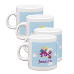Girl Flying on a Dragon Single Shot Espresso Cups - Set of 4 (Personalized)