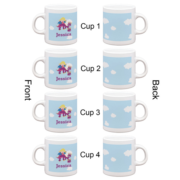 Girl Flying on a Dragon Espresso Cup Set of 4 - Apvl