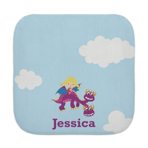 Custom Girl Flying on a Dragon Face Towel (Personalized)