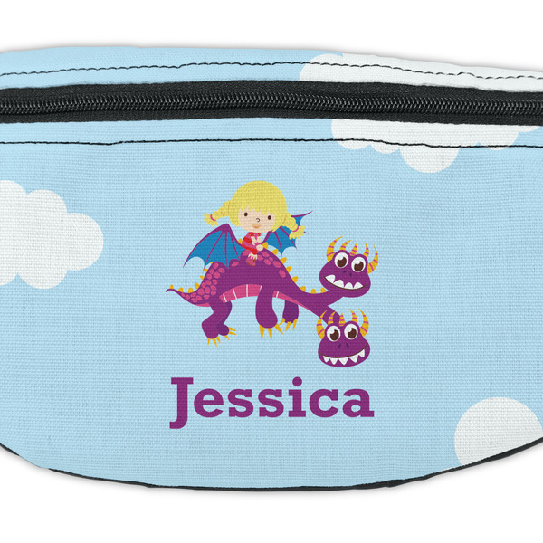 Girl Flying on a Dragon Fanny Pack - Closeup