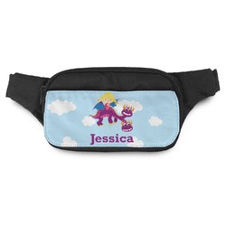 Girl Flying on a Dragon Fanny Pack - Modern Style (Personalized)