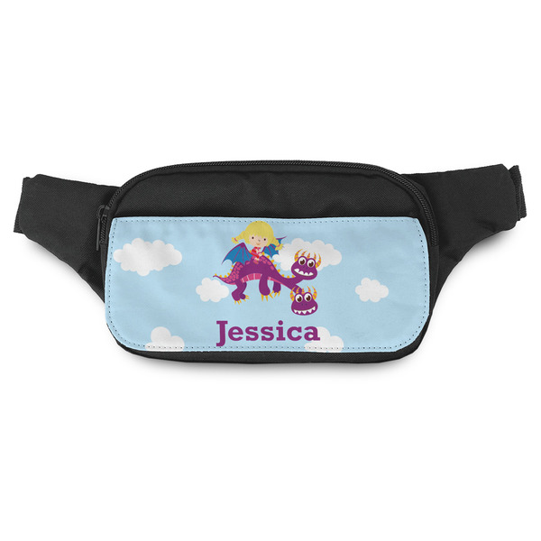 Custom Girl Flying on a Dragon Fanny Pack - Modern Style (Personalized)