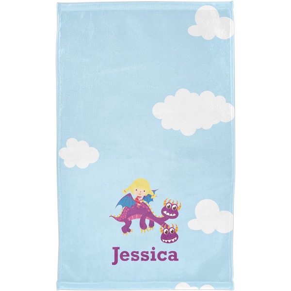 Girl Flying on a Dragon Finger Tip Towel - Full View