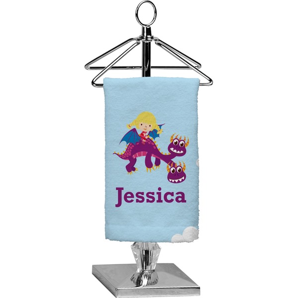 Custom Girl Flying on a Dragon Finger Tip Towel - Full Print (Personalized)