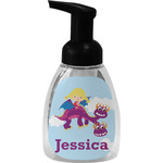 Girl Flying on a Dragon Foam Soap Bottle - Black (Personalized)