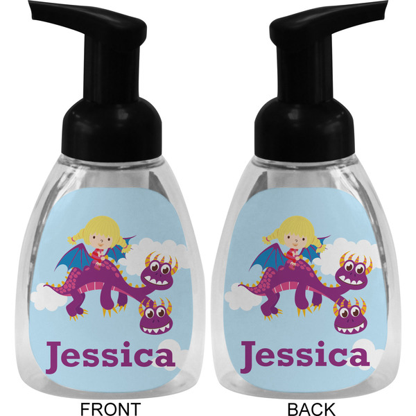 Girl Flying on a Dragon Foam Soap Bottle (Front & Back)