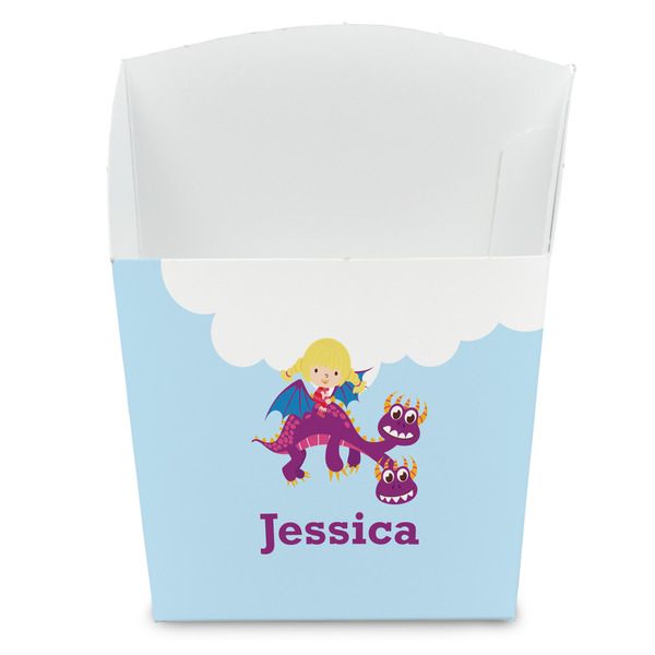 Custom Girl Flying on a Dragon French Fry Favor Boxes (Personalized)