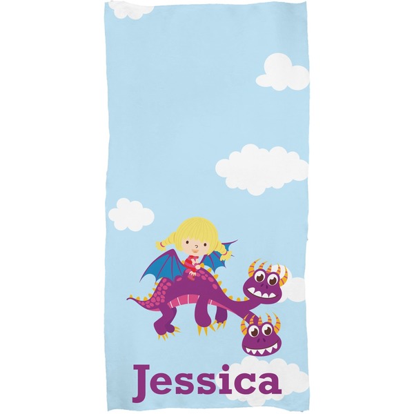 Girl Flying on a Dragon Full Sized Bath Towel - Apvl