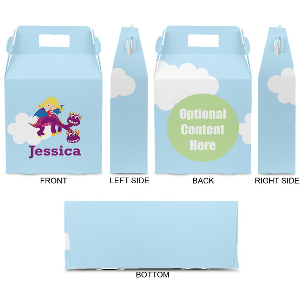 Girl Flying on a Dragon Gable Favor Box - Approval