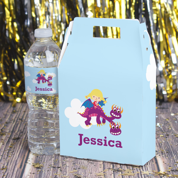 Girl Flying on a Dragon Gable Favor Box - In Context