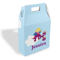 Girl Flying on a Dragon Gable Favor Box (Personalized)