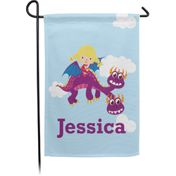 Girl Flying on a Dragon Garden Flag (Personalized)
