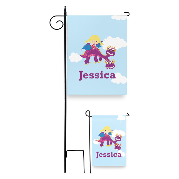Girl Flying on a Dragon Garden Flag - PARENT/MAIN