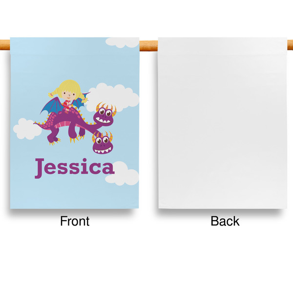 Girl Flying on a Dragon Garden Flags - Large - Single Sided - APPROVAL