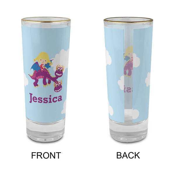 Girl Flying on a Dragon Glass Shot Glass - 2 oz - Single - APPROVAL