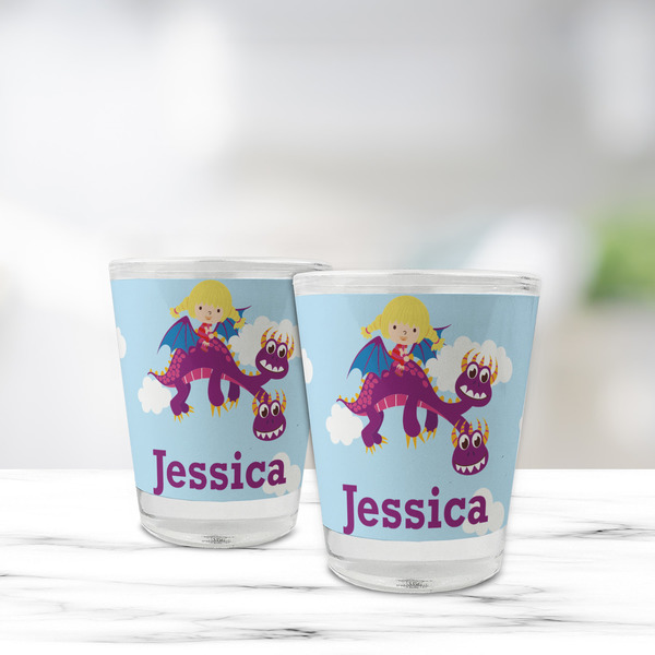 Girl Flying on a Dragon Glass Shot Glass - Standard - LIFESTYLE
