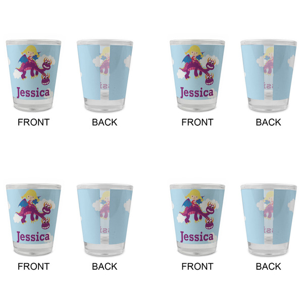 Girl Flying on a Dragon Glass Shot Glass - Standard - Set of 4 - APPROVAL