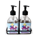 Girl Flying on a Dragon Glass Soap & Lotion Bottle Set (Personalized)