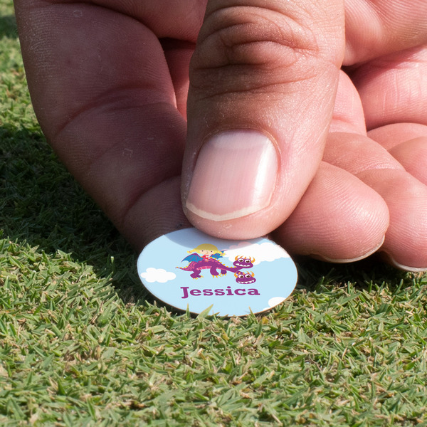 Girl Flying on a Dragon Golf Ball Marker - Hand