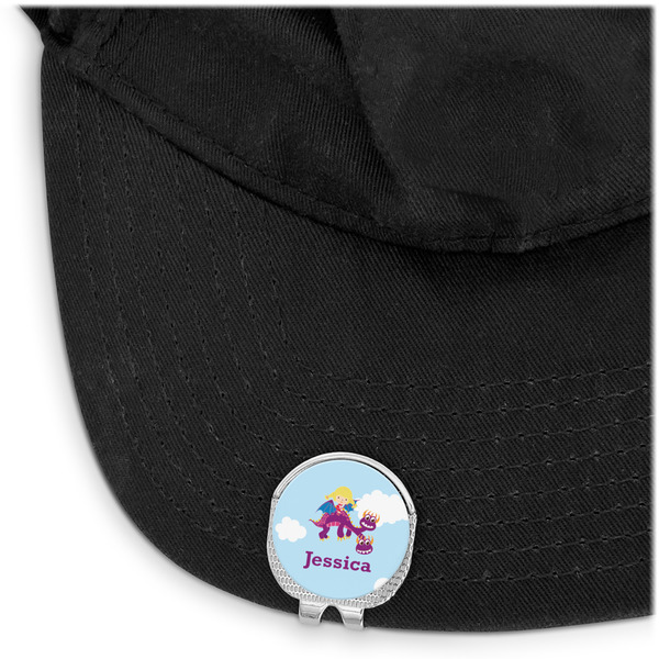 Girl Flying on a Dragon Golf Ball Marker Hat Clip - Main