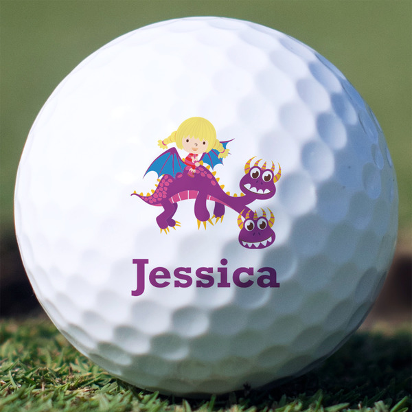 Girl Flying on a Dragon Golf Ball - Non-Branded - Front