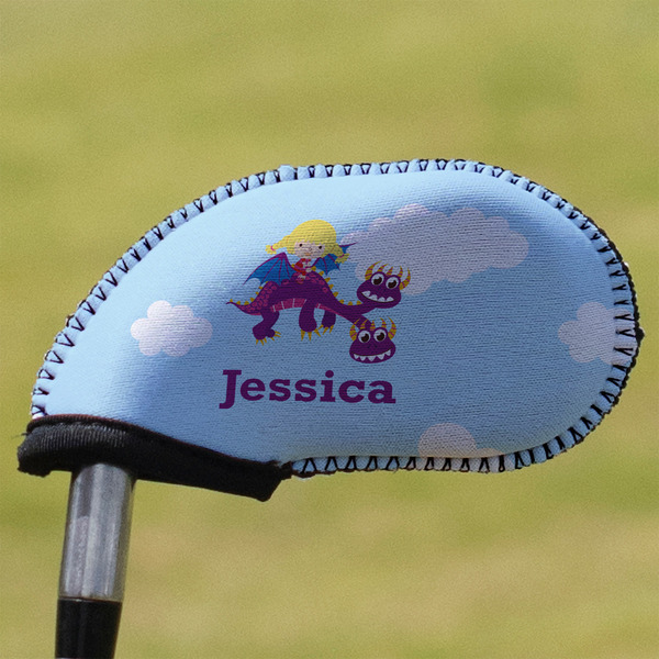 Girl Flying on a Dragon Golf Club Cover - Front
