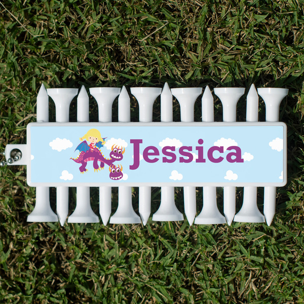 Custom Girl Flying on a Dragon Golf Tees & Ball Markers Set (Personalized)