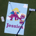 Girl Flying on a Dragon Golf Towel Gift Set (Personalized)