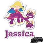 Girl Flying on a Dragon Graphic Car Decal (Personalized)
