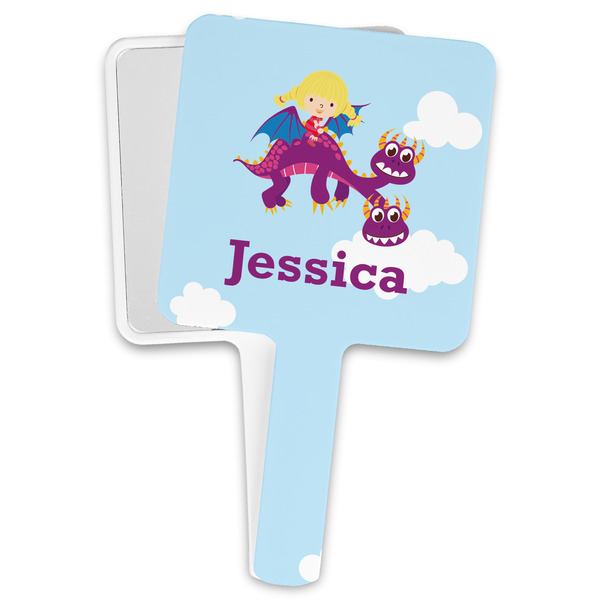 Custom Girl Flying on a Dragon Hand Mirror (Personalized)