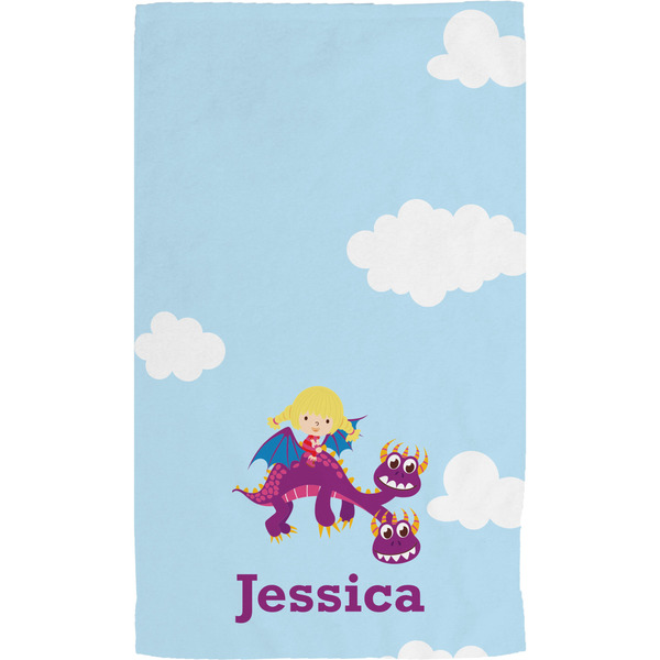 Girl Flying on a Dragon Hand Towel (Personalized) Full