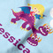 Girl Flying on a Dragon Hooded Baby Towel- Detail Close Up