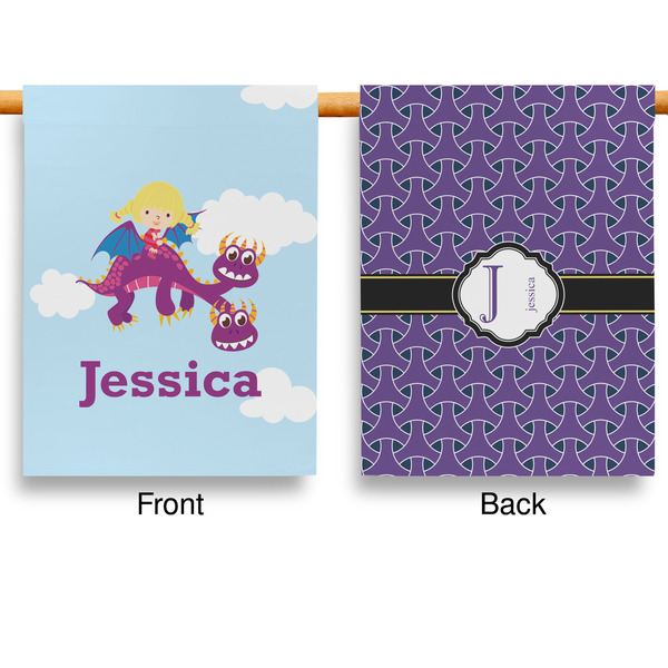 Girl Flying on a Dragon House Flags - Double Sided - APPROVAL