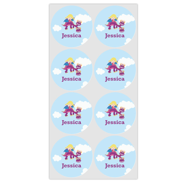 Girl Flying on a Dragon Icing Circle - Medium - Set of 8