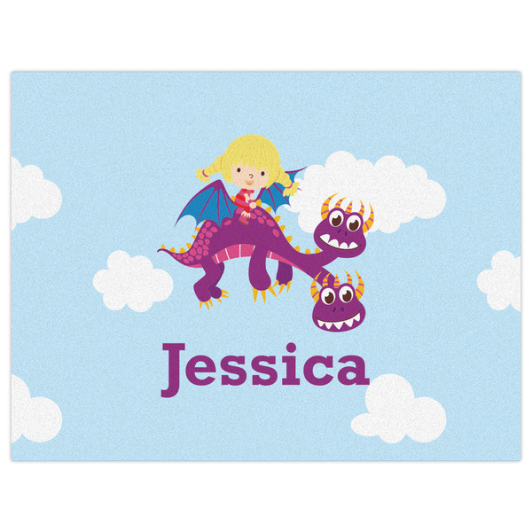 Girl Flying on a Dragon Indoor / Outdoor Rug - 6'x8' - Front Flat