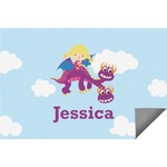 Girl Flying on a Dragon Indoor / Outdoor Rug - 5'x8' (Personalized)