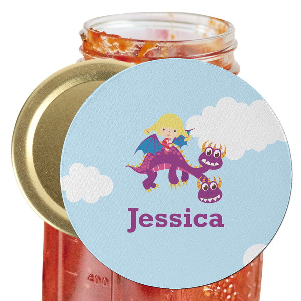 Custom Girl Flying on a Dragon Jar Opener (Personalized)