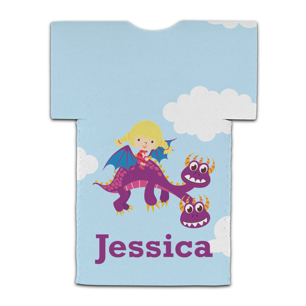 Girl Flying on a Dragon Jersey Bottle Cooler - BACK (flat)