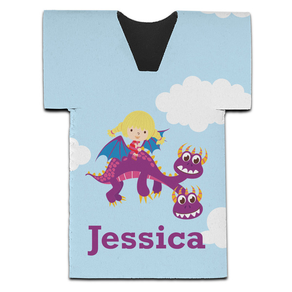 Custom Girl Flying on a Dragon Jersey Bottle Cooler (Personalized)